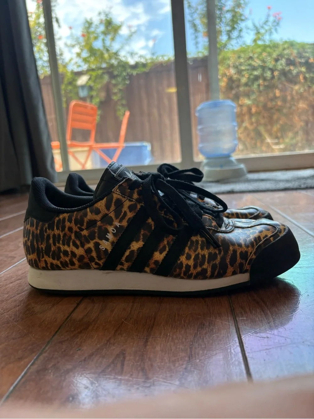 adidas Kids Leopard Print Lace-Up Sneakers - Black, Brown